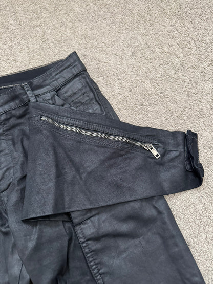 FW13 Rick Owens DRKSHDW Waxed Memphis Biker Denim Jeans