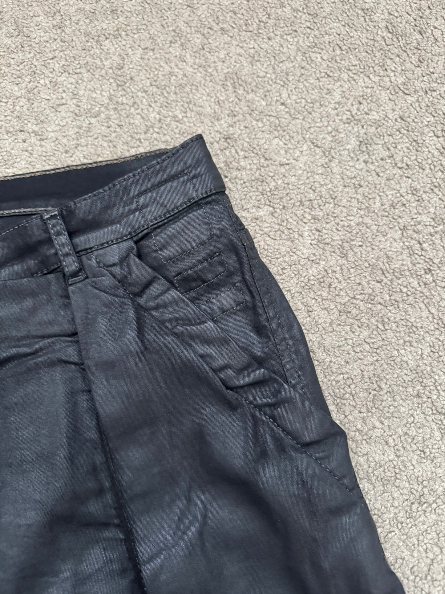 FW13 Rick Owens DRKSHDW Waxed Memphis Biker Denim Jeans