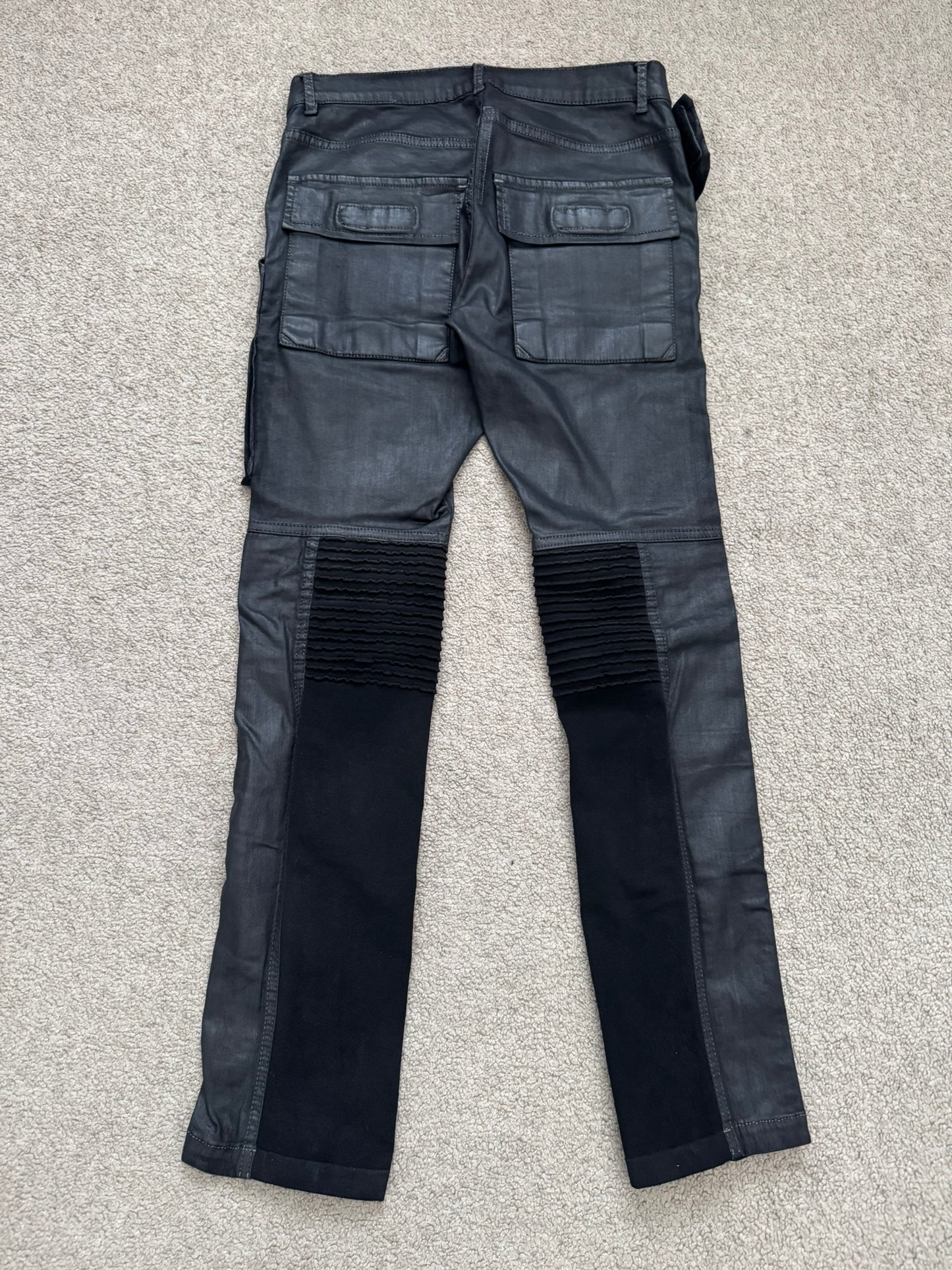 FW13 Rick Owens DRKSHDW Waxed Memphis Biker Denim Jeans