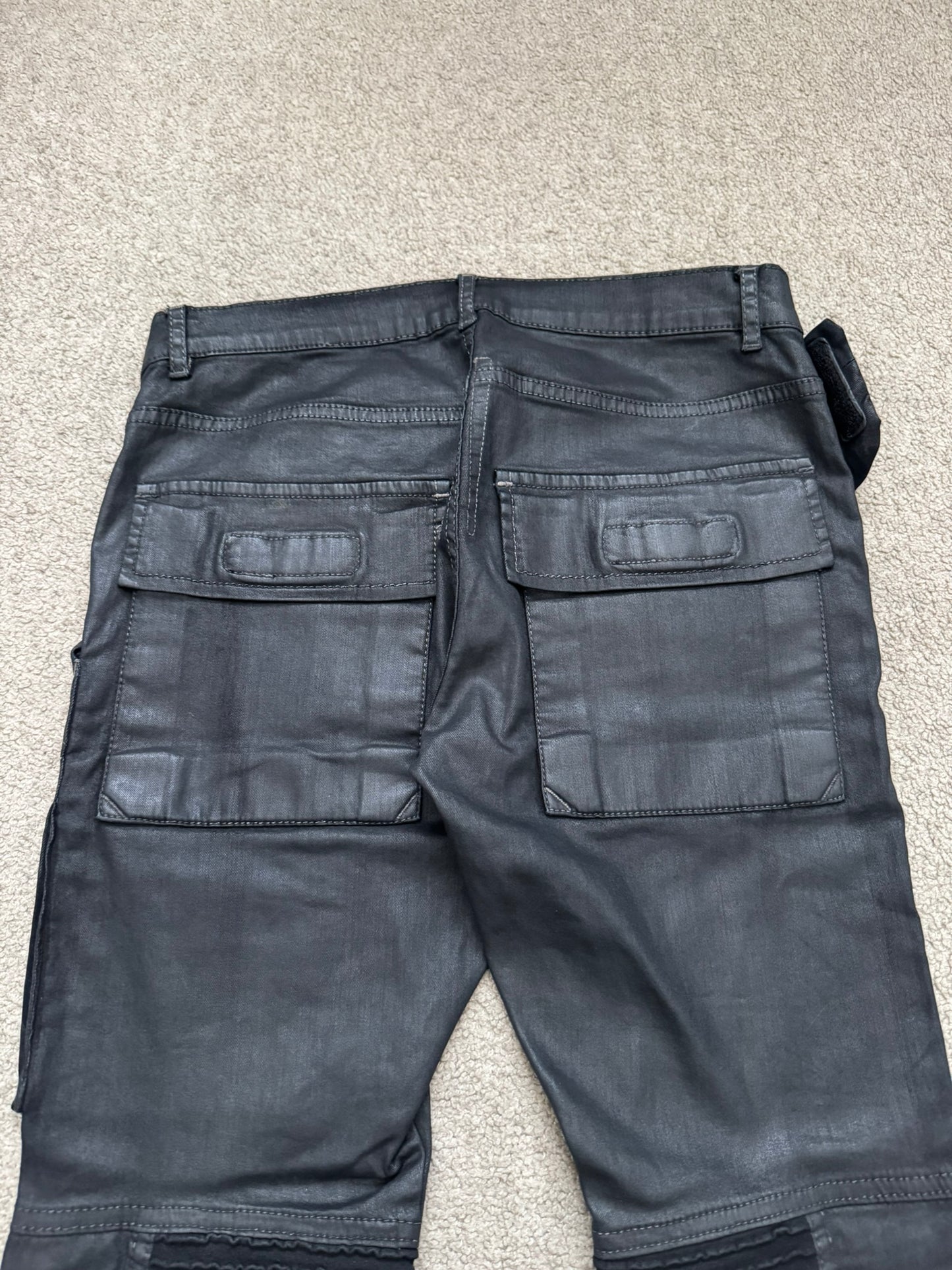 FW13 Rick Owens DRKSHDW Waxed Memphis Biker Denim Jeans
