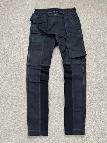 FW16 Rick Owens DRKSHDW Matte Waxed Memphis Biker Denim Jeans