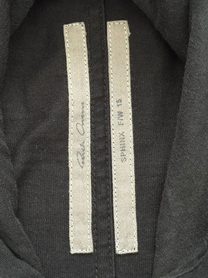 FW15 Rick Owens Mainline "Sphinx" Black Pullover Hoodie