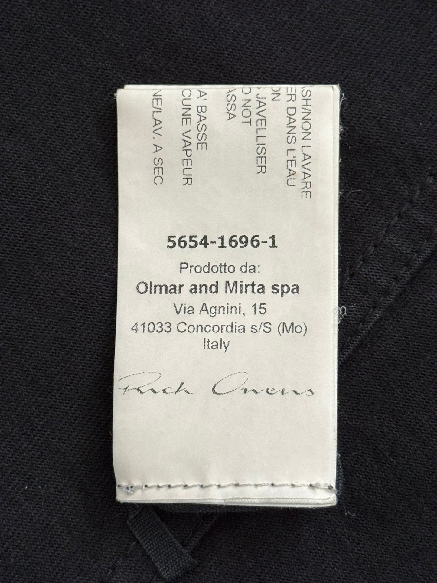 FW15 Rick Owens Mainline "Sphinx" Black Pullover Hoodie