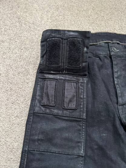 FW16 Rick Owens DRKSHDW Matte Waxed Memphis Biker Denim Jeans