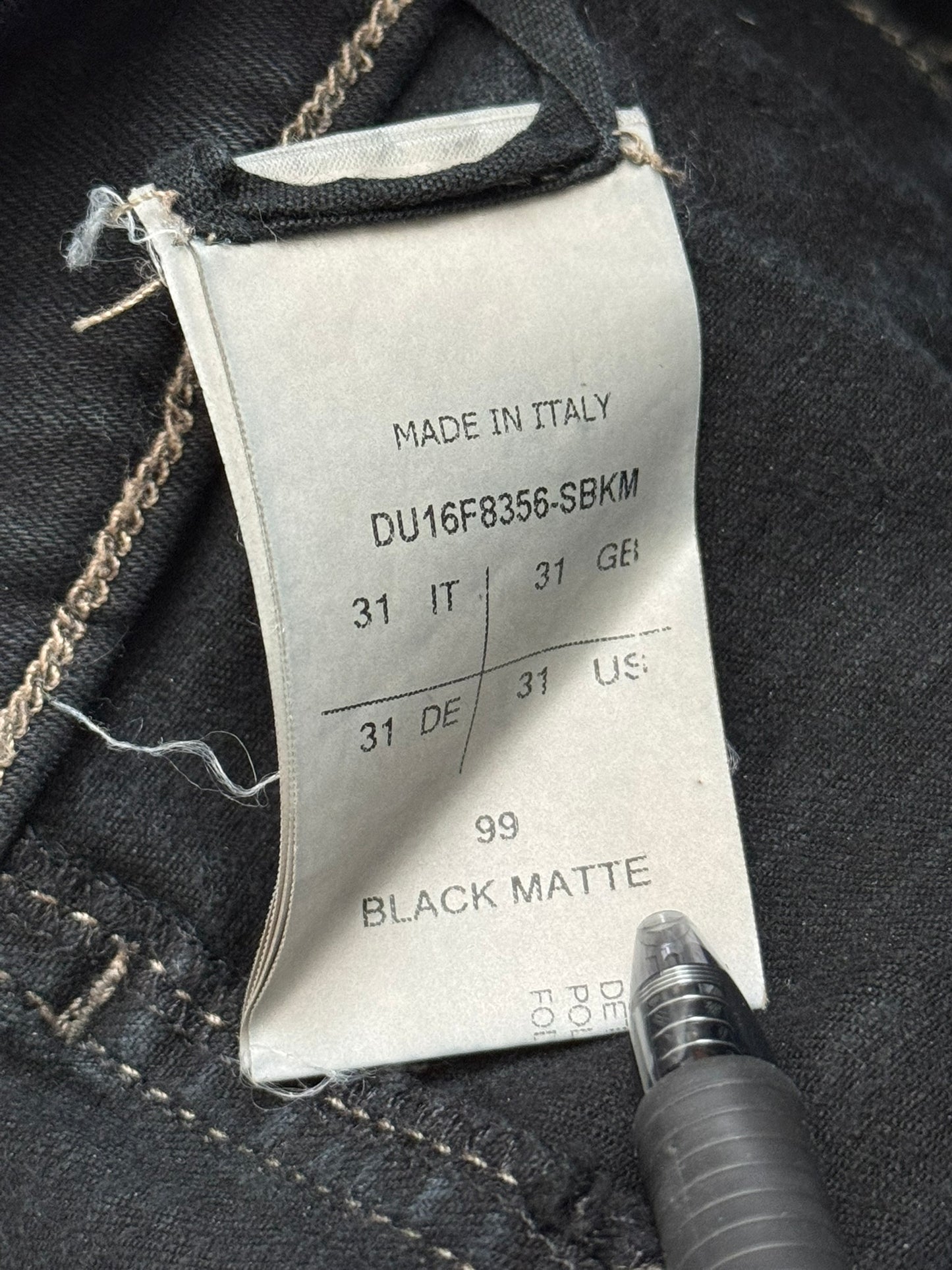 FW16 Rick Owens DRKSHDW Matte Waxed Memphis Biker Denim Jeans