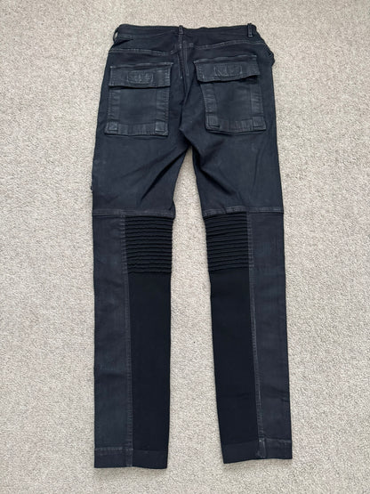 FW16 Rick Owens DRKSHDW Matte Waxed Memphis Biker Denim Jeans