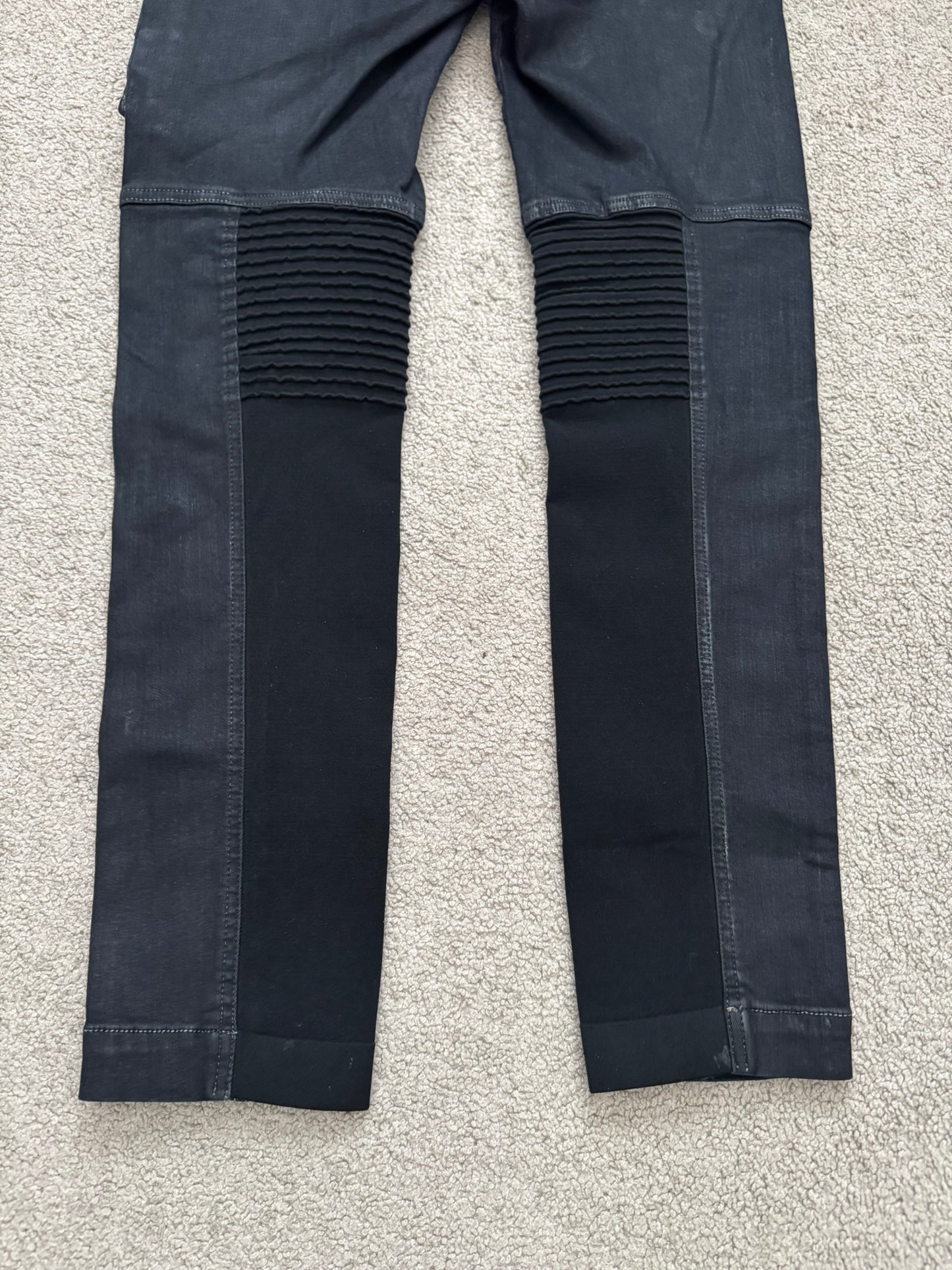 FW16 Rick Owens DRKSHDW Matte Waxed Memphis Biker Denim Jeans