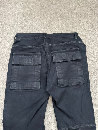 FW16 Rick Owens DRKSHDW Matte Waxed Memphis Biker Denim Jeans