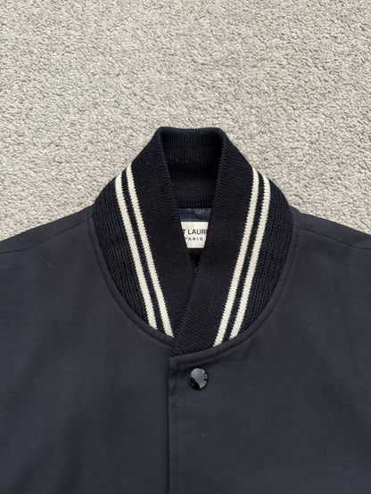 FW14 Saint Laurent by Hedi Slimane Teddy Varsity Bomber Jacket