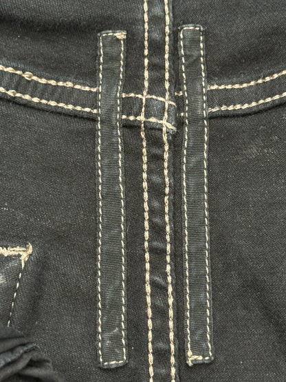 SS25 Rick Owens DRKSHDW Black Waxed Detroit Cut Denim Jeans