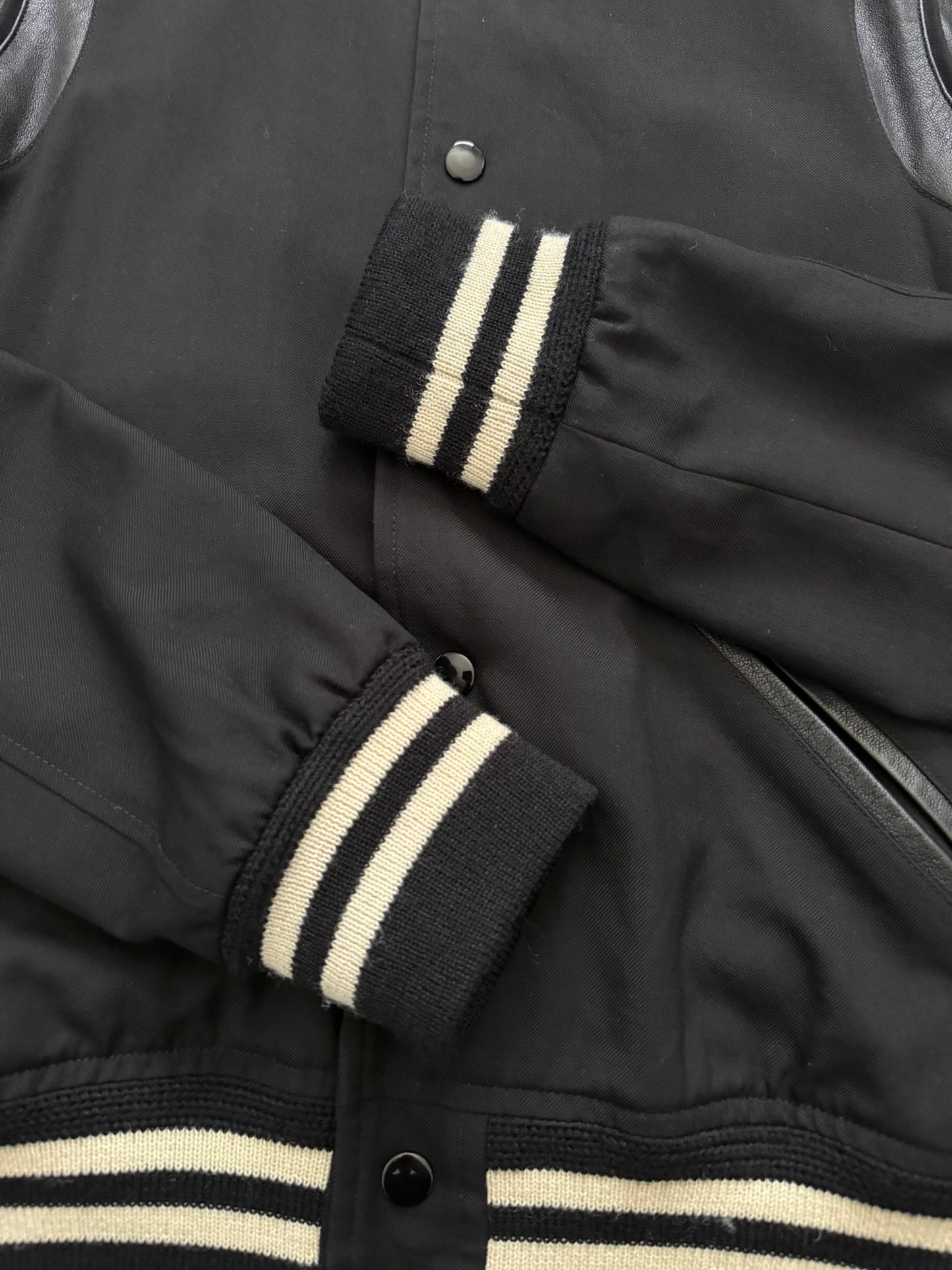 FW14 Saint Laurent by Hedi Slimane Teddy Varsity Bomber Jacket