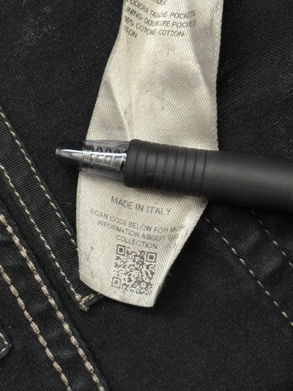 SS25 Rick Owens DRKSHDW Black Waxed Detroit Cut Denim Jeans