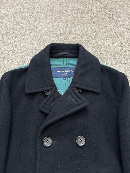 AW06 Comme Des Garcons Homme Green Lined Wool Peacoat