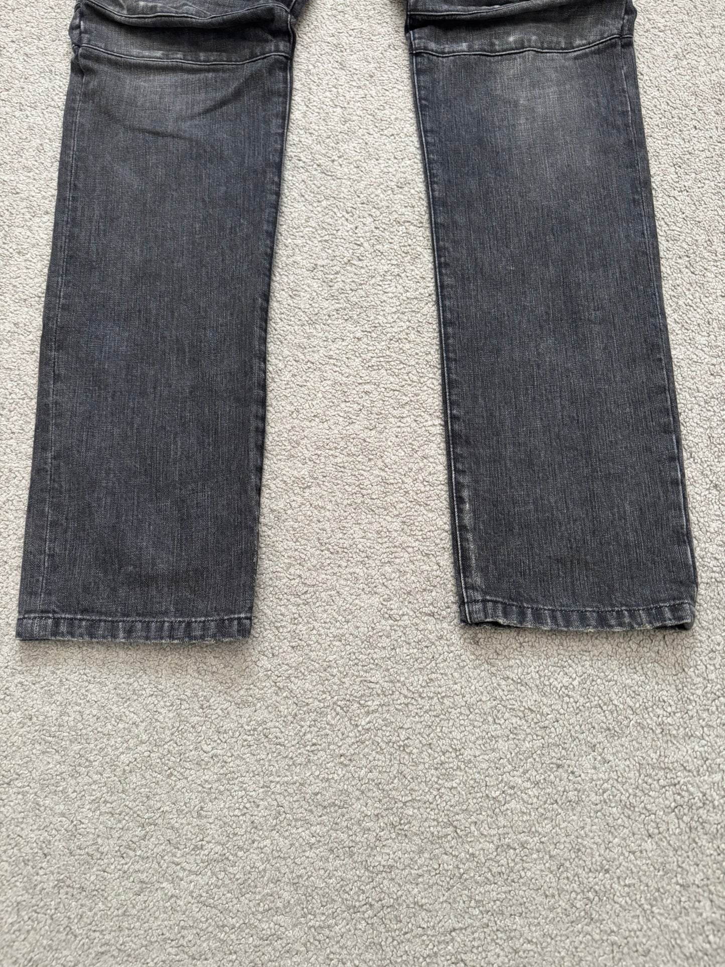 FW12 Balmain by Olivier Rousteing Quilted Zip Biker Denim Jeans