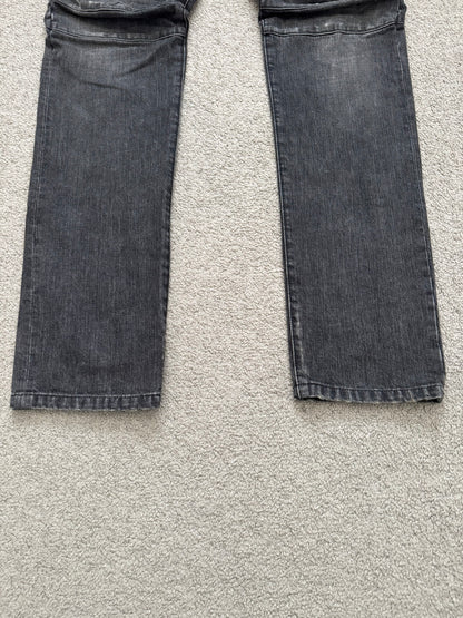 FW12 Balmain by Olivier Rousteing Quilted Zip Biker Denim Jeans