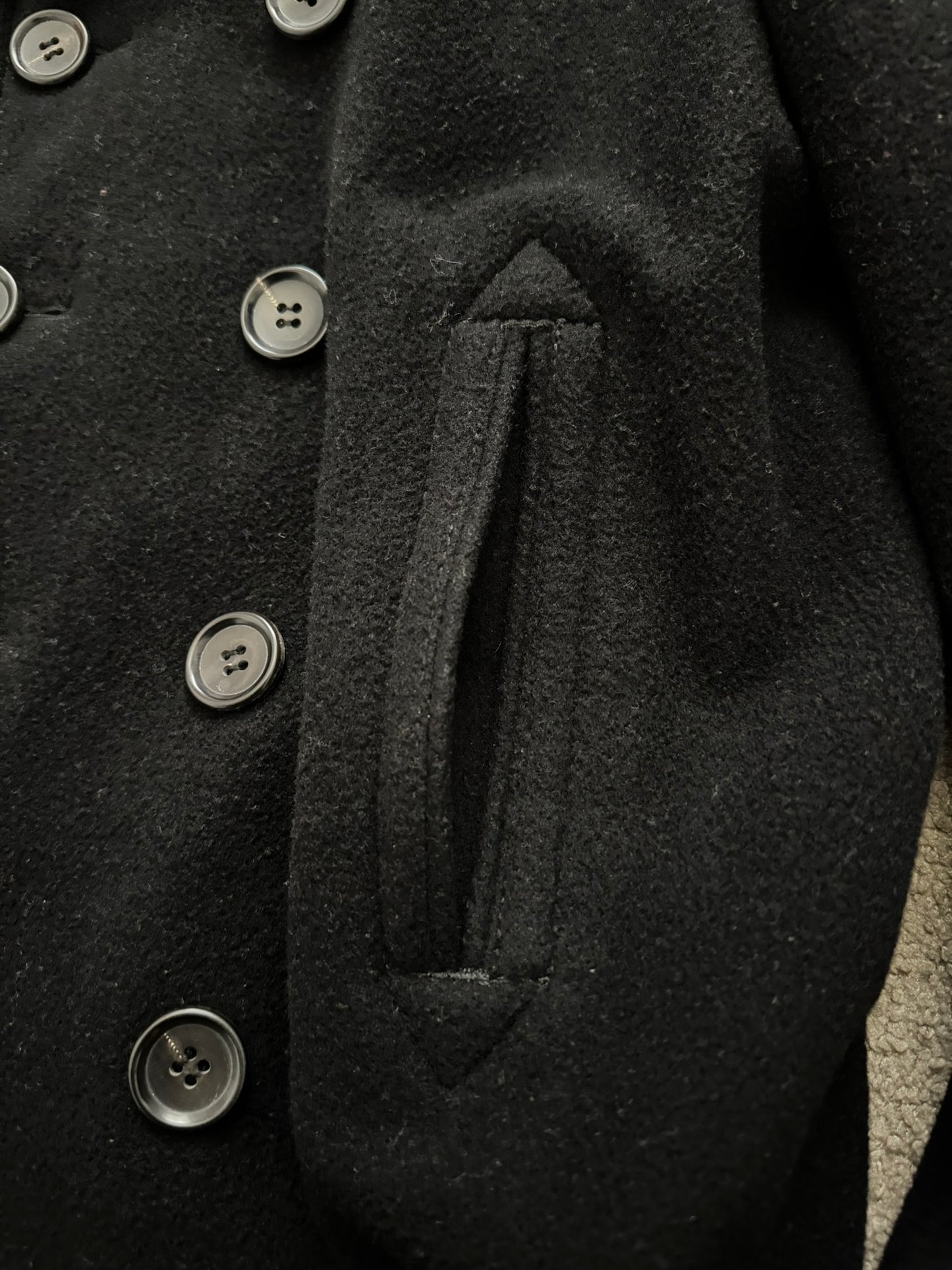 AW06 Comme Des Garcons Homme Green Lined Wool Peacoat