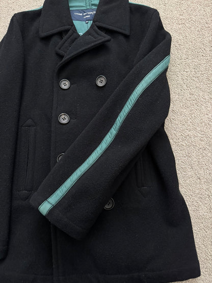 AW06 Comme Des Garcons Homme Green Lined Wool Peacoat