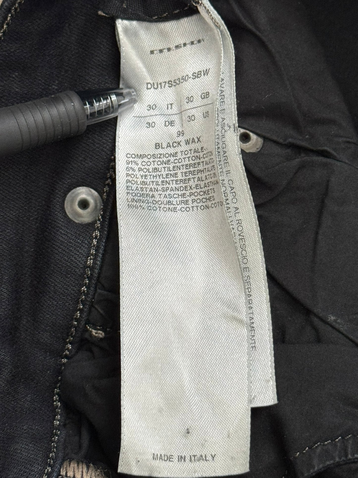 SS17 Rick Owens DRKSHDW Black Waxed Detroit Cut Denim Jeans