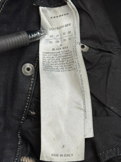SS17 Rick Owens DRKSHDW Black Waxed Detroit Cut Denim Jeans
