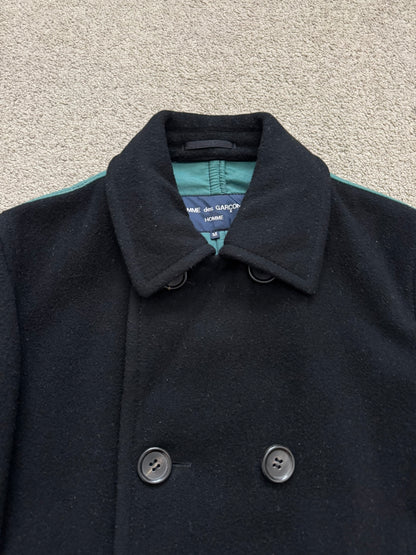 AW06 Comme Des Garcons Homme Green Lined Wool Peacoat