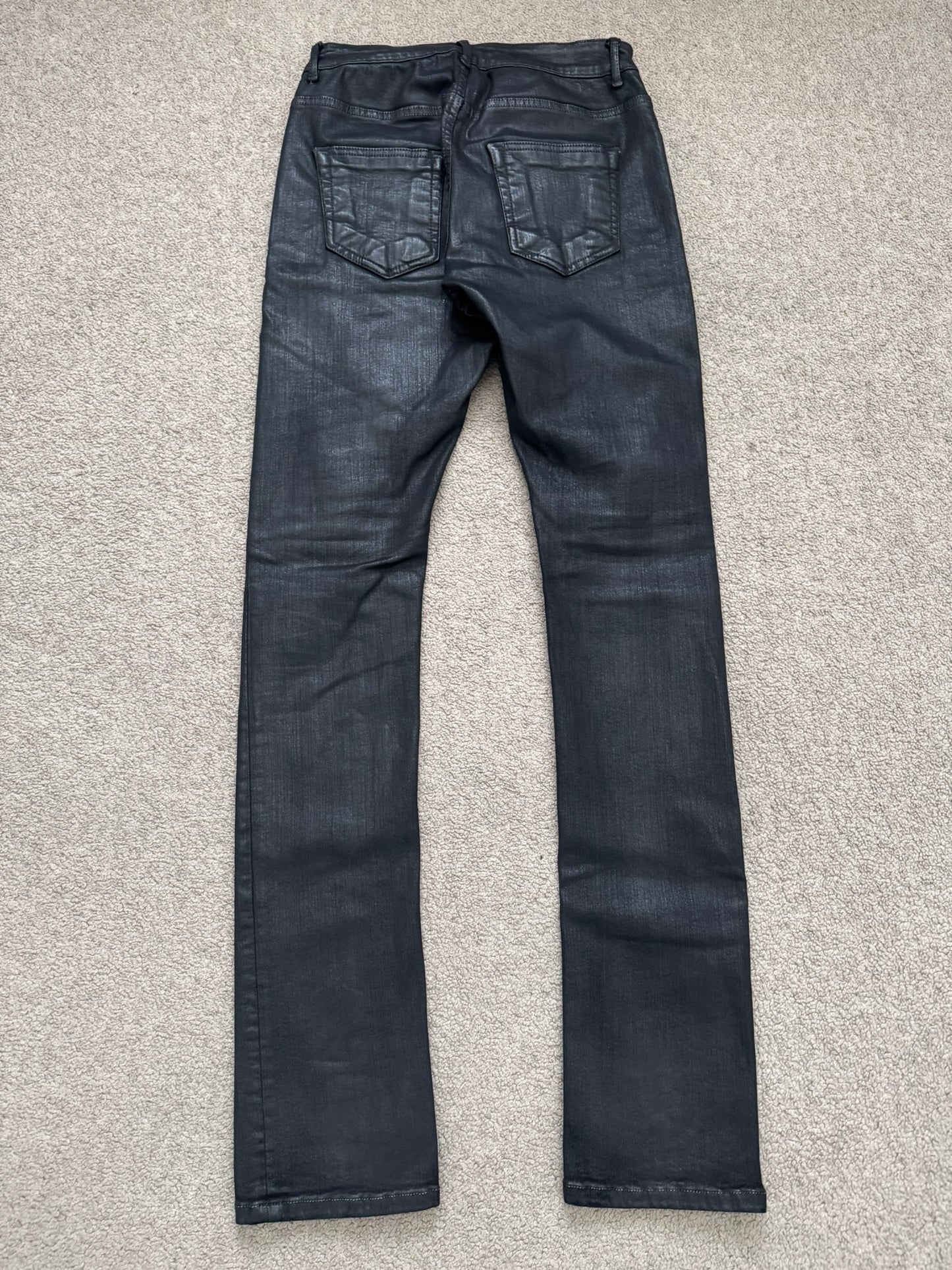 SS17 Rick Owens DRKSHDW Black Waxed Detroit Cut Denim Jeans