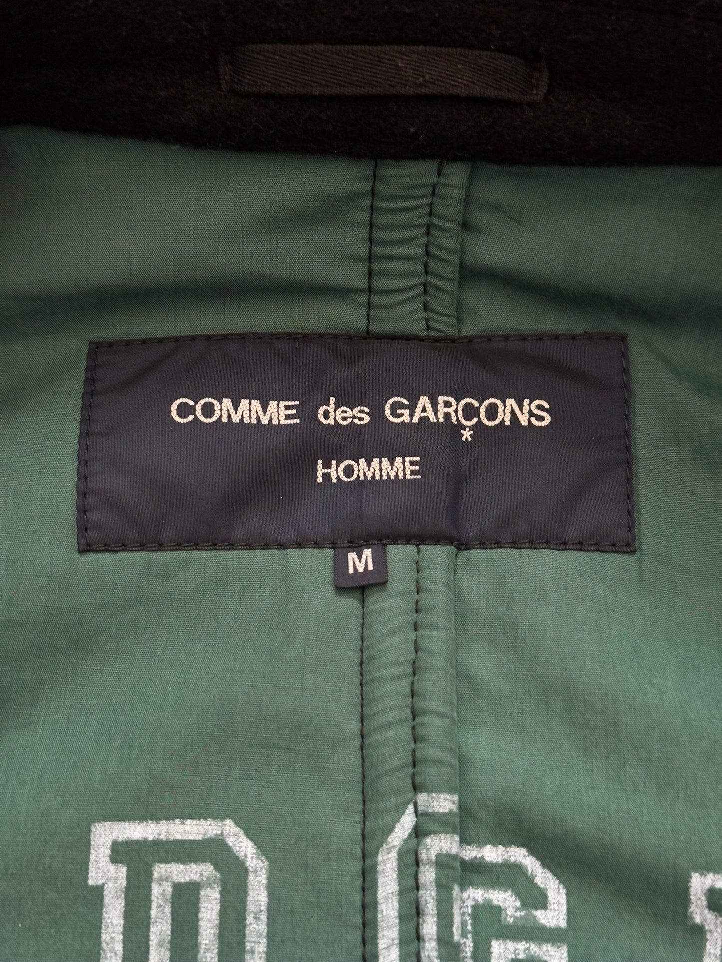 AW06 Comme Des Garcons Homme Green Lined Wool Peacoat