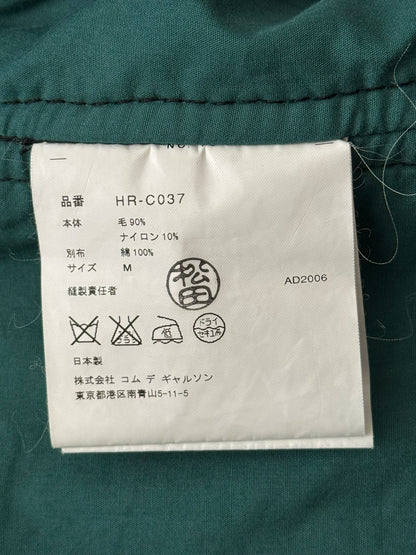 AW06 Comme Des Garcons Homme Green Lined Wool Peacoat