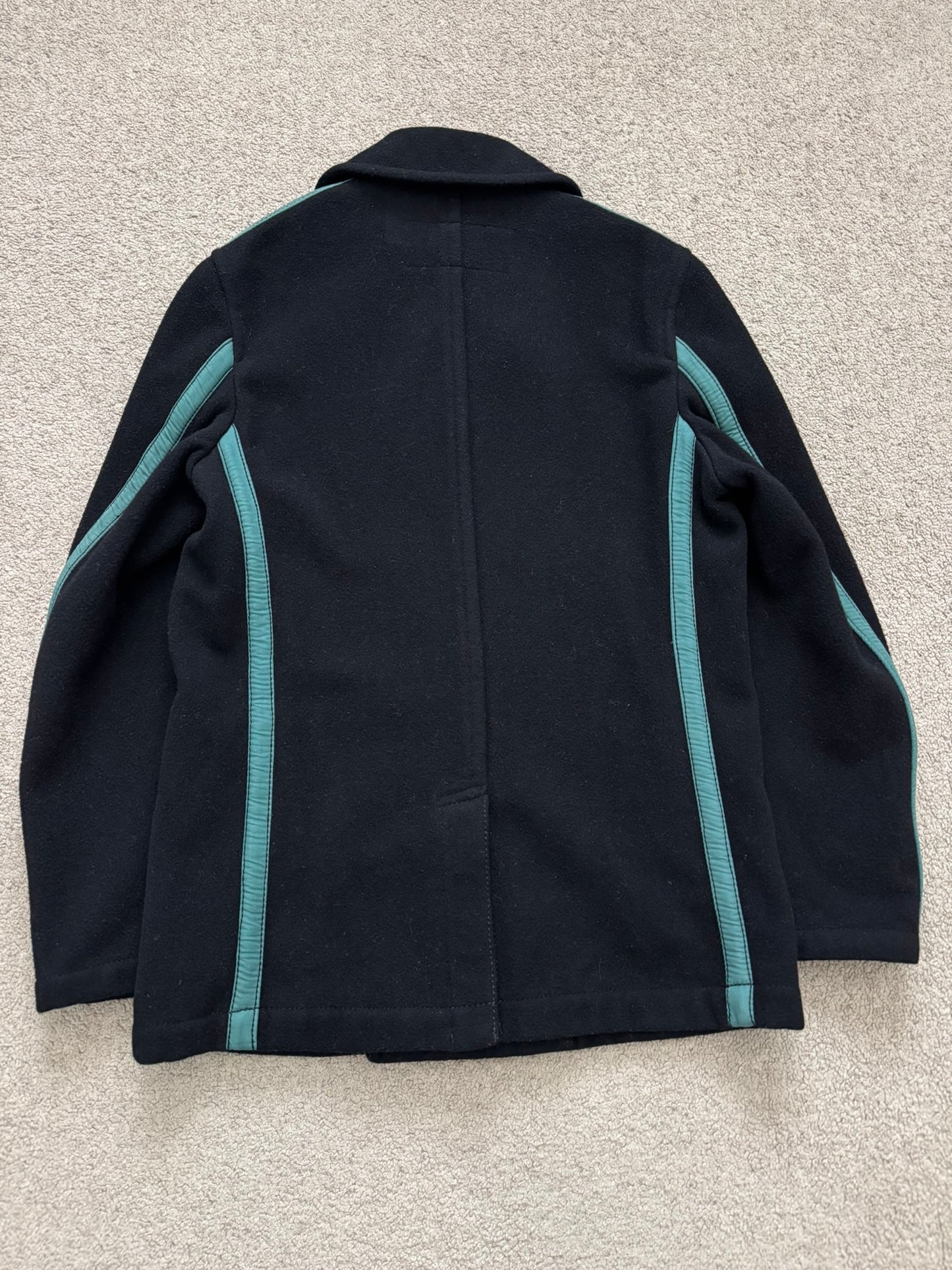AW06 Comme Des Garcons Homme Green Lined Wool Peacoat