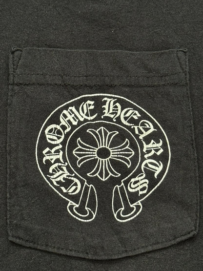 Chrome Hearts Horseshoe Scroll Text Logo Pocket T Shirt