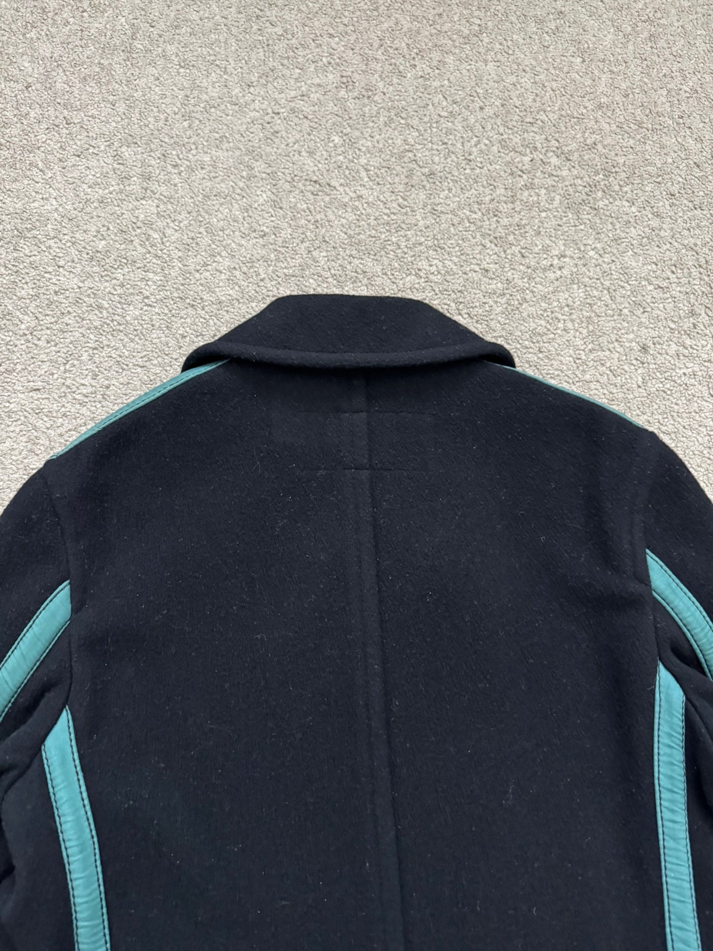 AW06 Comme Des Garcons Homme Green Lined Wool Peacoat