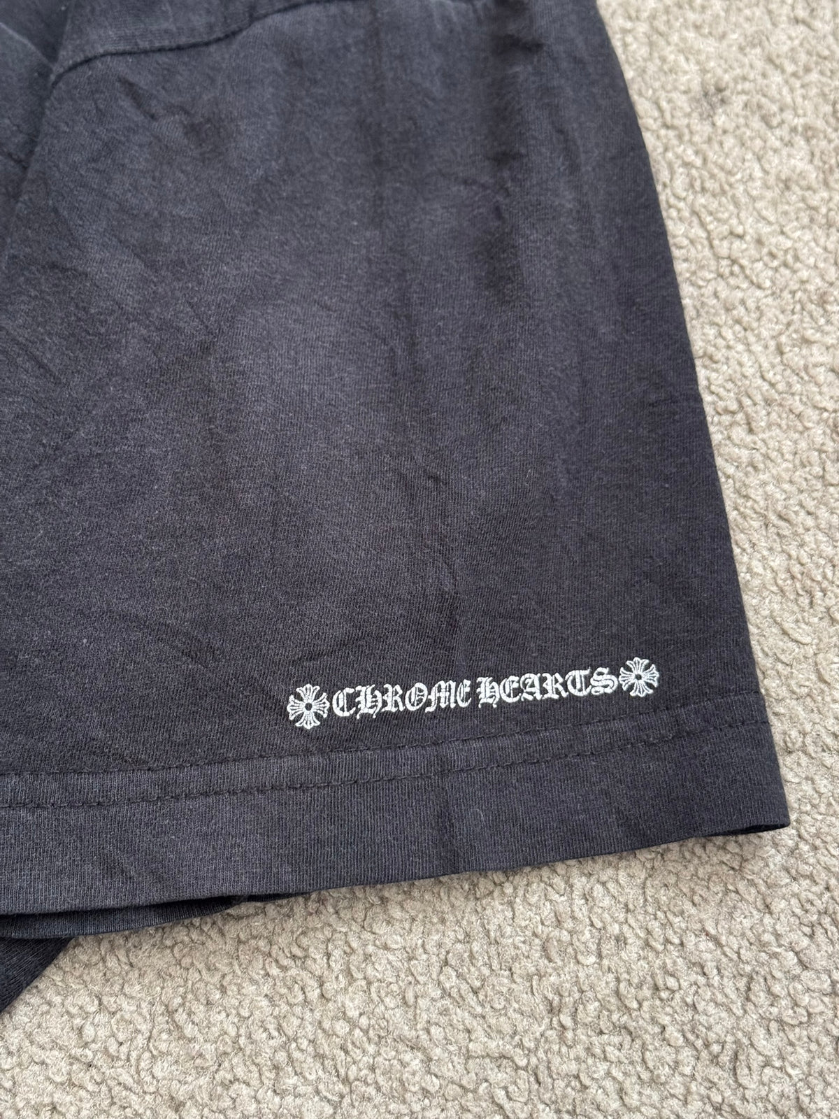 Chrome Hearts Horseshoe Scroll Text Logo Pocket T Shirt