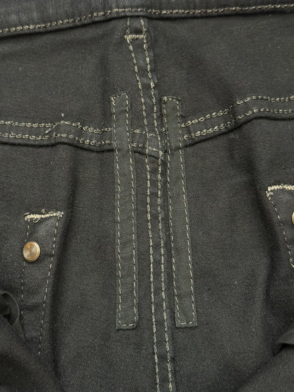 FW18 Rick Owens DRKSHDW Black Waxed Torrence Cut Denim Jeans
