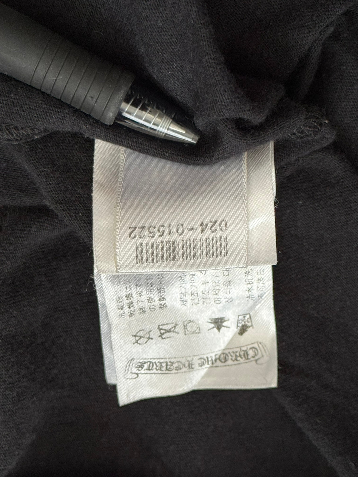 Chrome Hearts Horseshoe Scroll Text Logo Pocket T Shirt