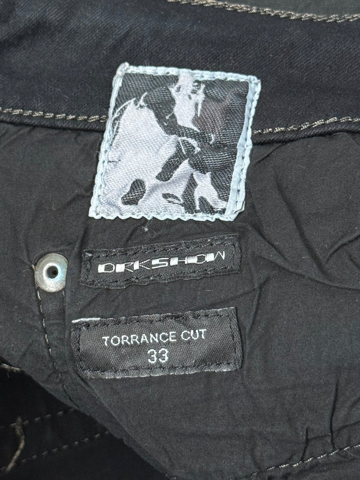 FW18 Rick Owens DRKSHDW Black Waxed Torrence Cut Denim Jeans