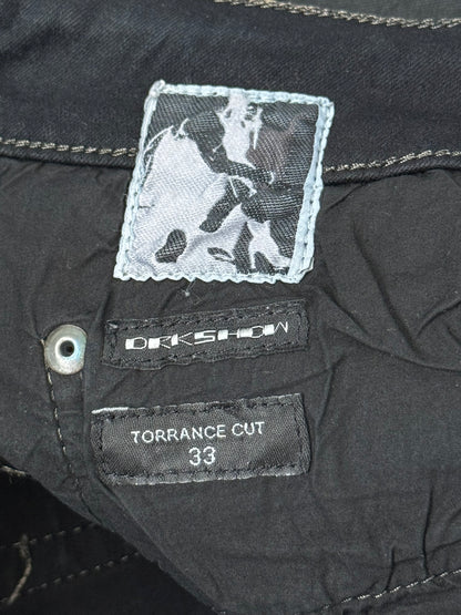 FW18 Rick Owens DRKSHDW Black Waxed Torrence Cut Denim Jeans