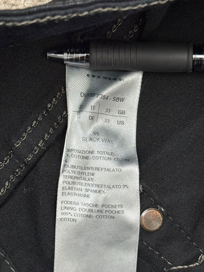 FW18 Rick Owens DRKSHDW Black Waxed Torrence Cut Denim Jeans