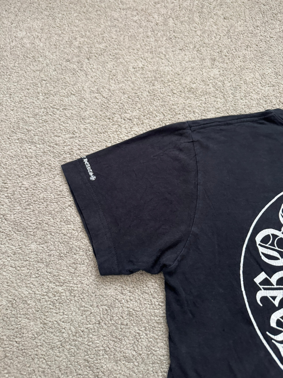 Chrome Hearts Horseshoe Scroll Text Logo Pocket T Shirt