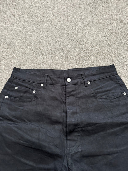 SS25 Rick Owens Mainline "Hollywood" Geth Cuttoff Linen Shorts