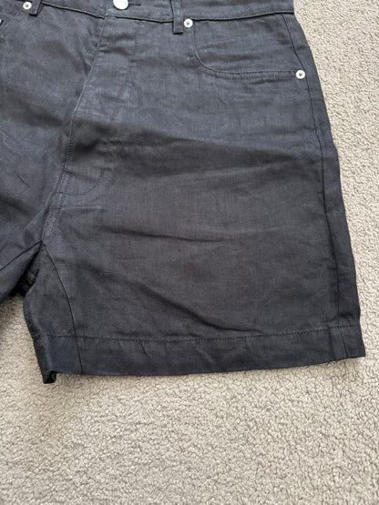 SS25 Rick Owens Mainline "Hollywood" Geth Cuttoff Linen Shorts