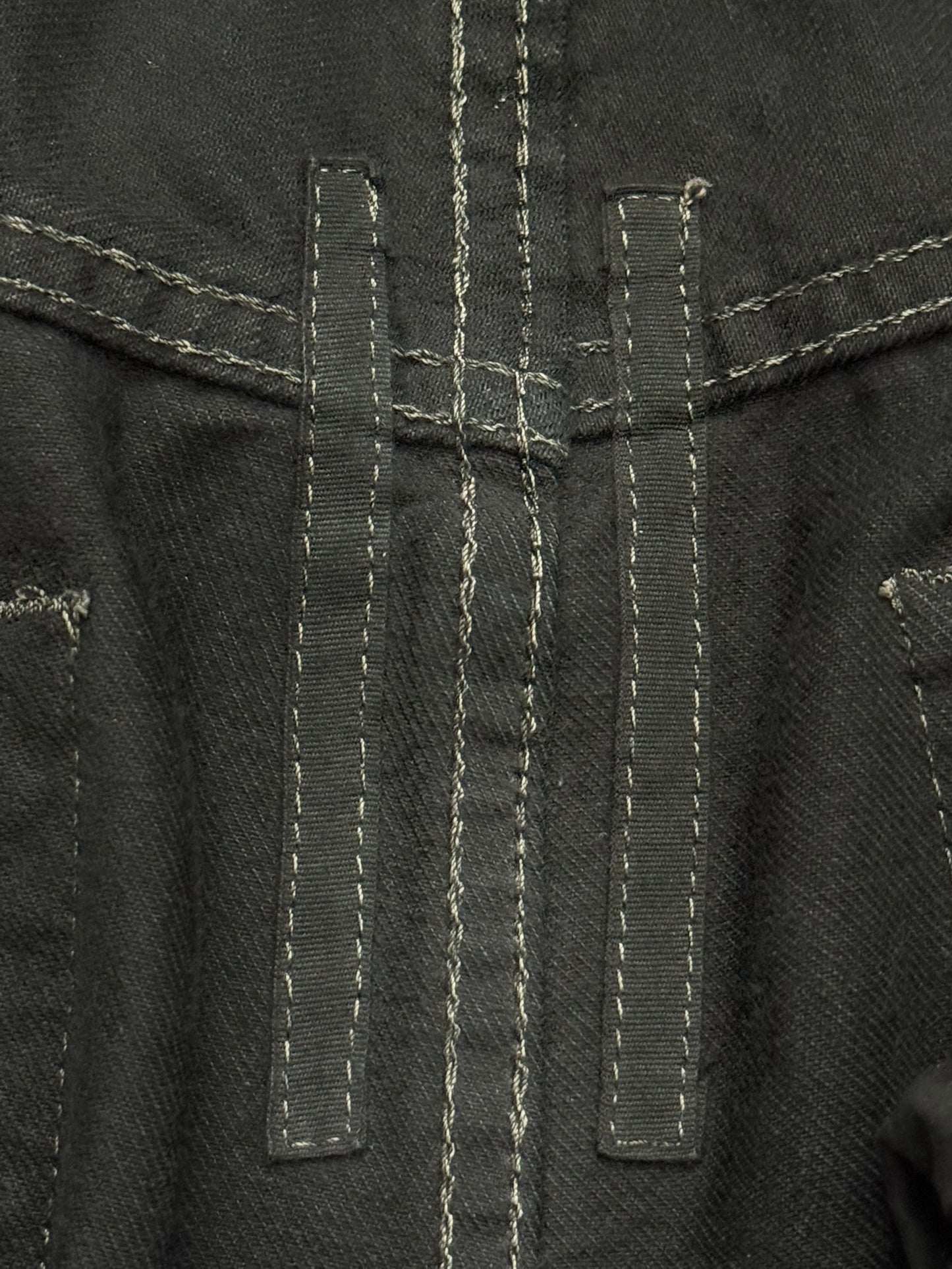 SS17 Rick Owens DRKSHDW Black Waxed Torrance Cut Denim Jeans