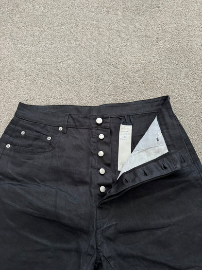 SS25 Rick Owens Mainline "Hollywood" Geth Cuttoff Linen Shorts