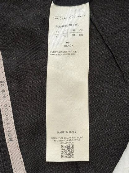 SS25 Rick Owens Mainline "Hollywood" Geth Cuttoff Linen Shorts