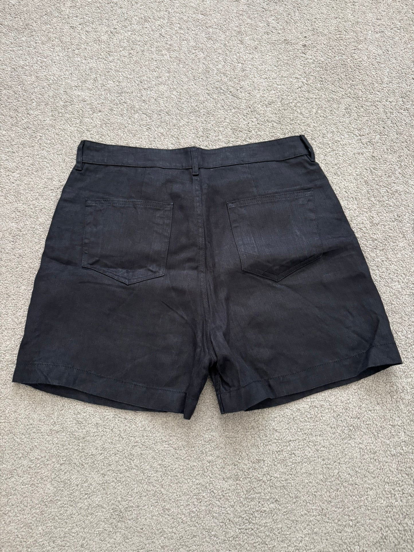 SS25 Rick Owens Mainline "Hollywood" Geth Cuttoff Linen Shorts