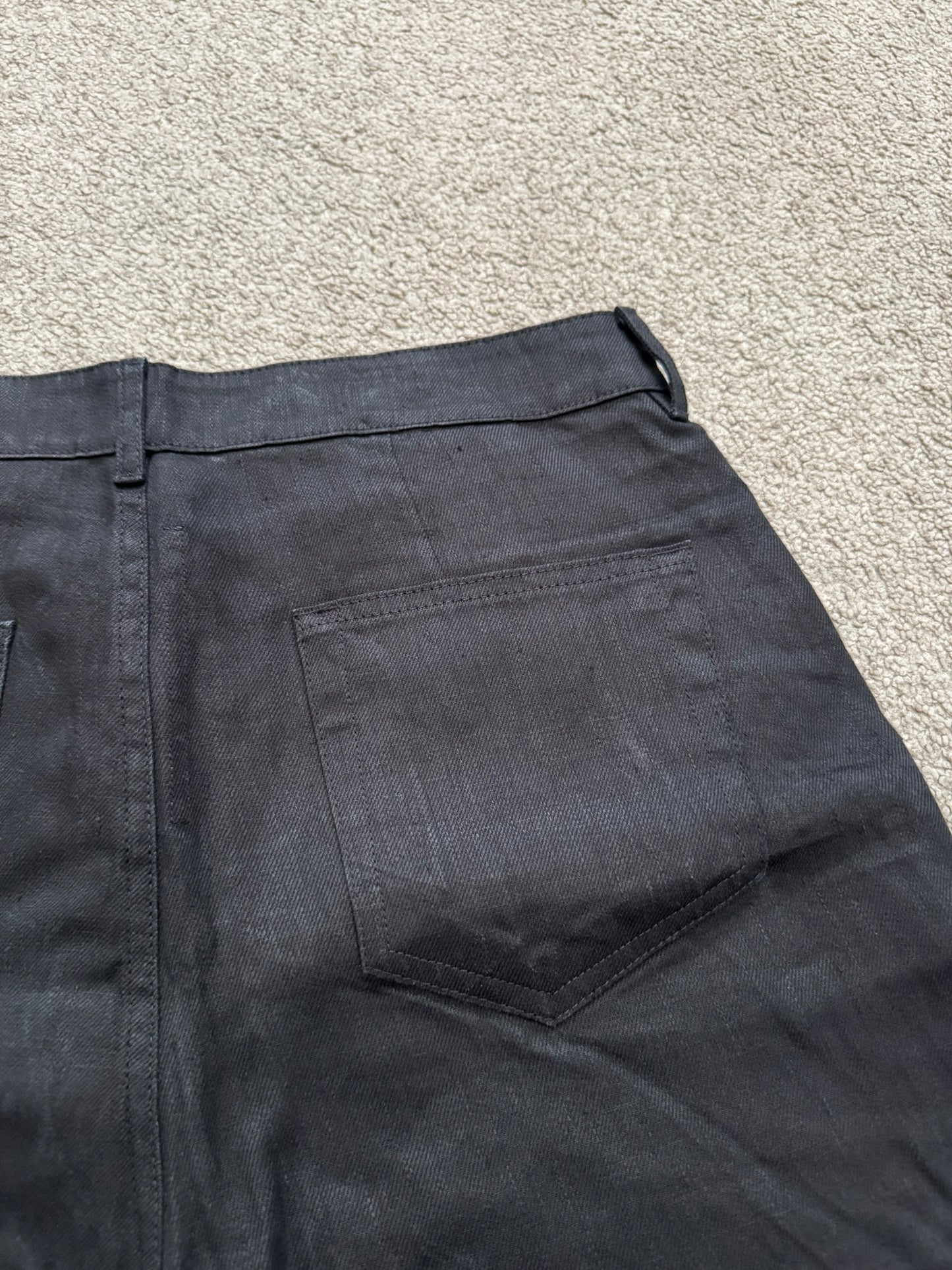 SS25 Rick Owens Mainline "Hollywood" Geth Cuttoff Linen Shorts