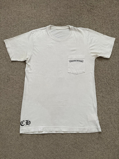 Chrome Hearts Scroll Logo Floral Cross Pocket T Shirt
