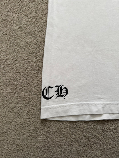Chrome Hearts Scroll Logo Floral Cross Pocket T Shirt