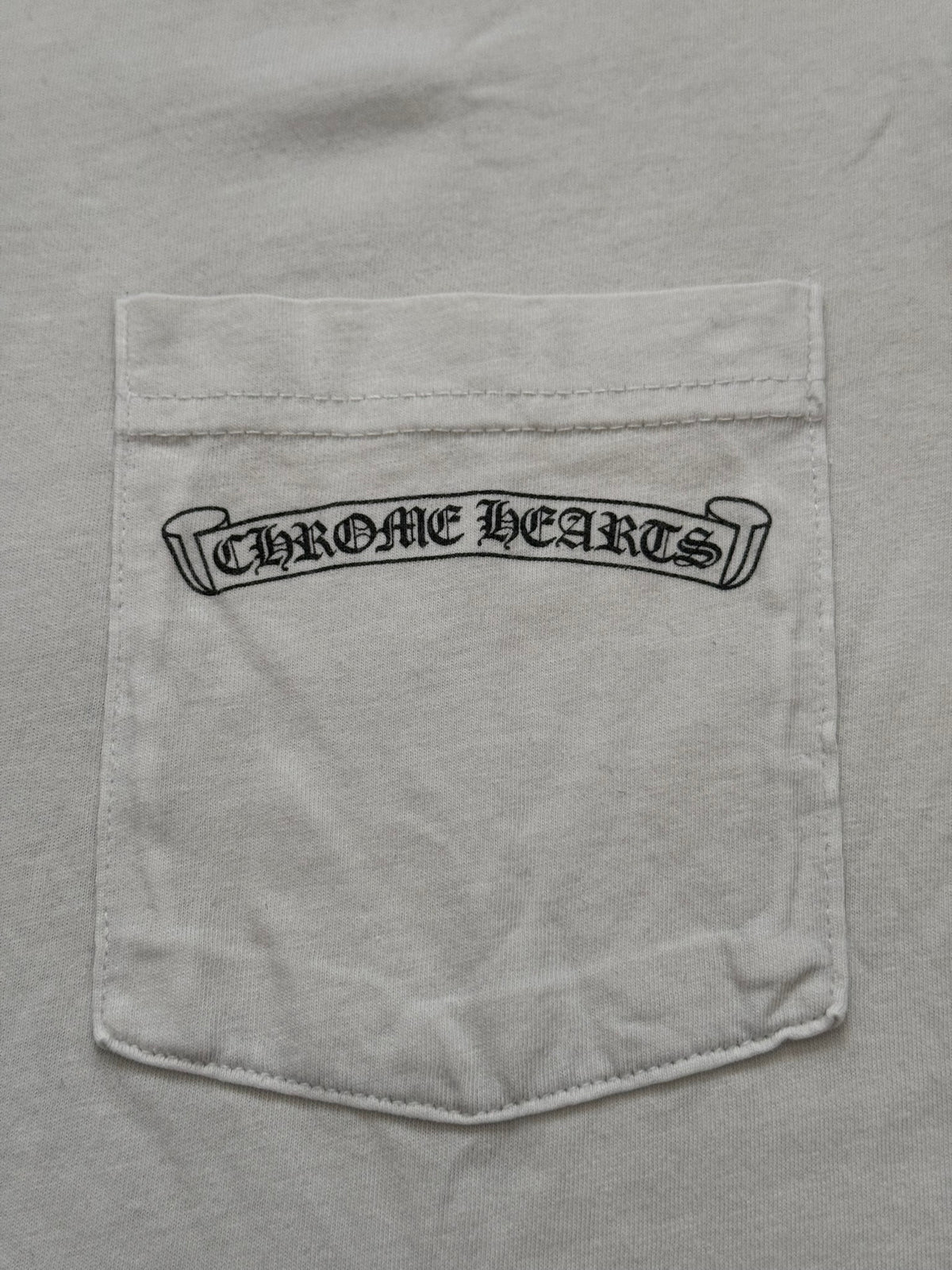 Chrome Hearts Scroll Logo Floral Cross Pocket T Shirt