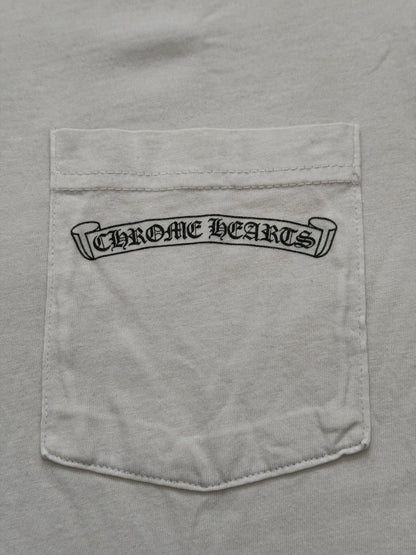 Chrome Hearts Scroll Logo Floral Cross Pocket T Shirt