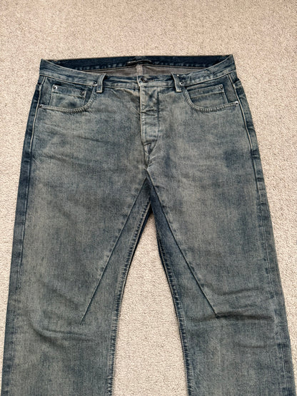 SS15 Rick Owens DRKSHDW Hustler Blue Detroit Cut Denim Jeans