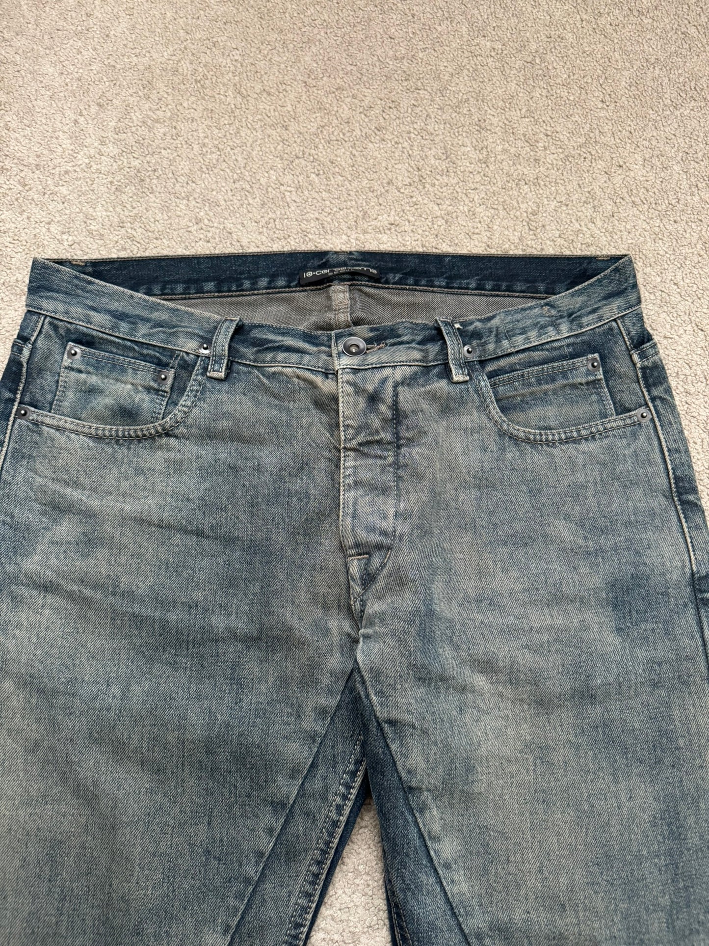 SS15 Rick Owens DRKSHDW Hustler Blue Detroit Cut Denim Jeans